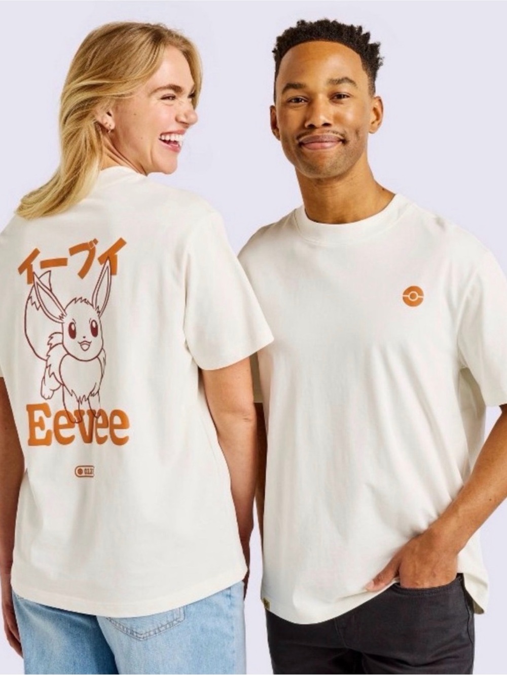 Pokemon Eevee Graphic Tee - Cream and Orange